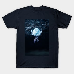 Mysterious Deer in Night T-Shirt